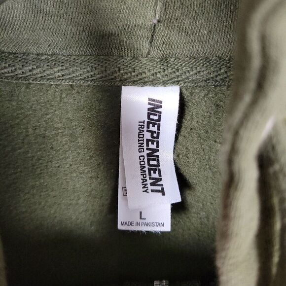 America Lumber Hoodie Mens Large Army Green Patriotic Employee Full Zip - Picture 3 of 8